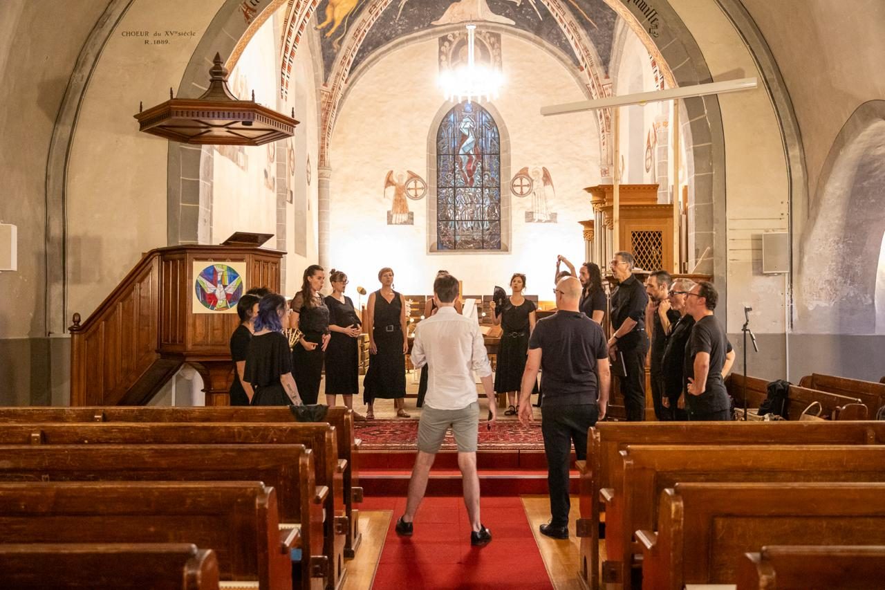 L'ensemble vocal Murmuration en concert au temple de Corsier